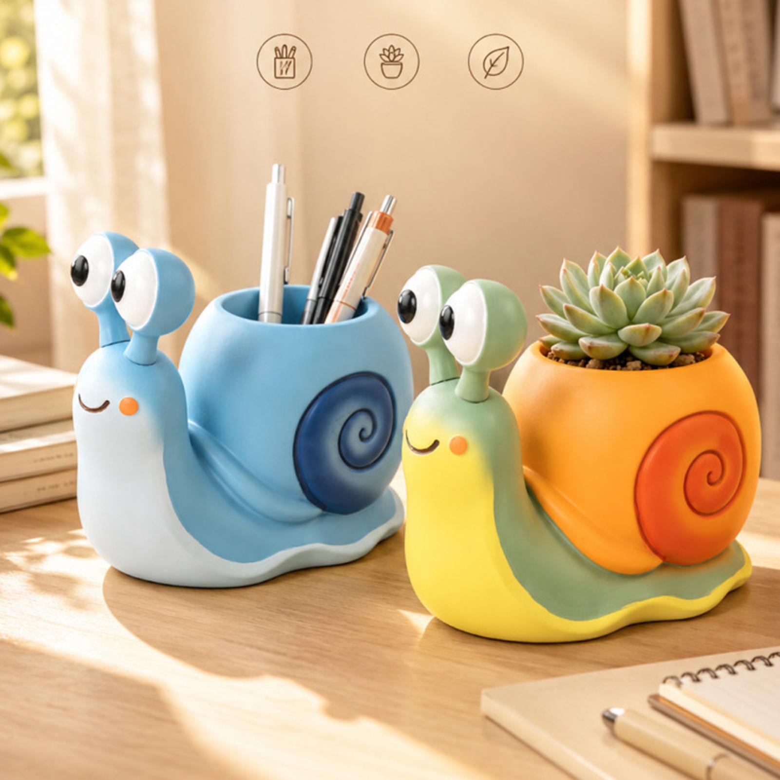 Succulent Set - Doniczka w kształcie ślimaka, pojemnik na