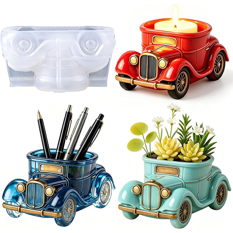 Succulent Set - Forma silikonowa 3D w stylu vintage