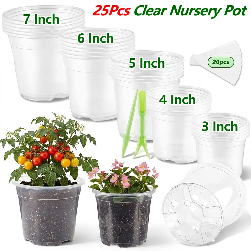 Repotting Mat - 25 szt. Przezroczyste doniczki do sadzonek
